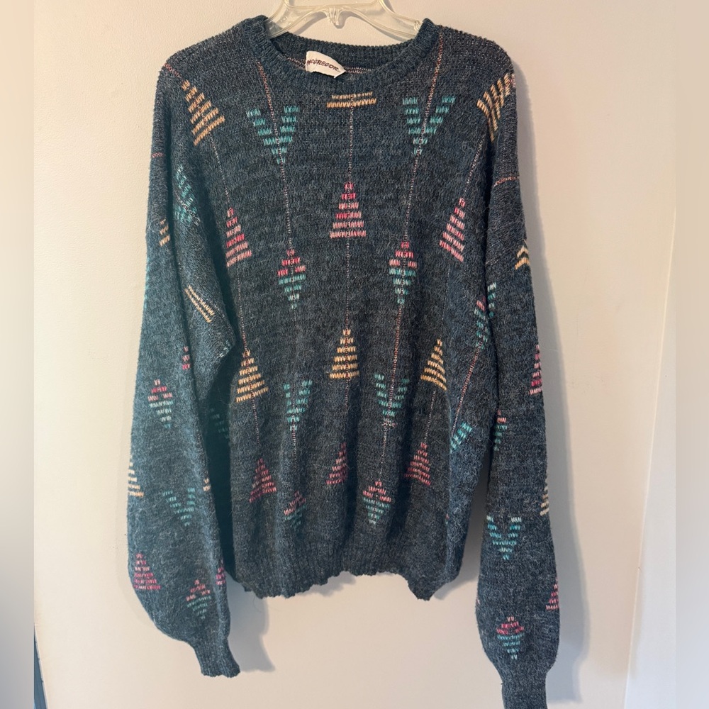 Vintage Mcgregor Geometric Patterned Gray Acrylic… - image 2